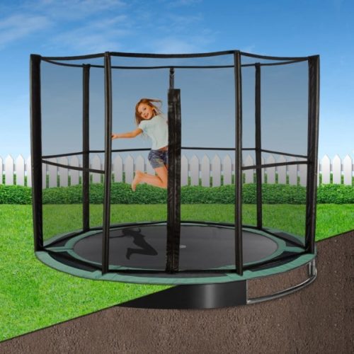 14ft Round Capital Play In-Ground Trampoline Safety Full Enclosure