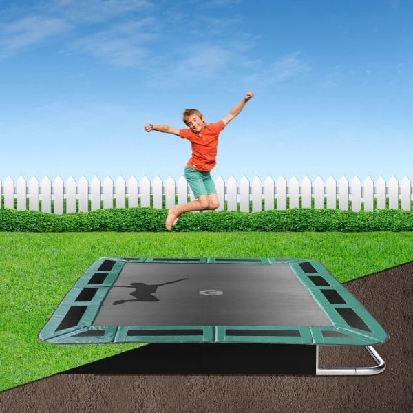 14ft X 10ft Capital Play Rectangular In Ground Trampoline Kit Green 14ft X 10ft Capital Play Rectangular In, Rectangle Trampoline In Ground Kit